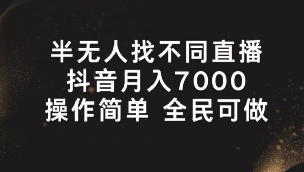 半无人找不同直播，月入7000+，操作简单 全民可做【揭秘】 - 163资源网-163资源网