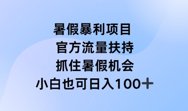 暑假暴利直播项目，官方流量扶持，把握暑假机会【揭秘】 - 163资源网-163资源网