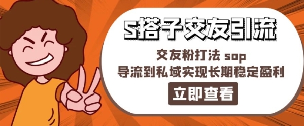 某收费888-S搭子交友引流，交友粉打法 sop，导流到私域实现长期稳定盈利 - 163资源网-163资源网