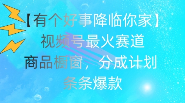 【有个好事降临你家】视频号爆火赛道，商品橱窗，分成计划，条条爆款【揭秘】 - 163资源网-163资源网