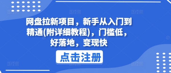 网盘拉新项目，新手从入门到精通(附详细教程)，门槛低，好落地，变现快 - 163资源网-163资源网