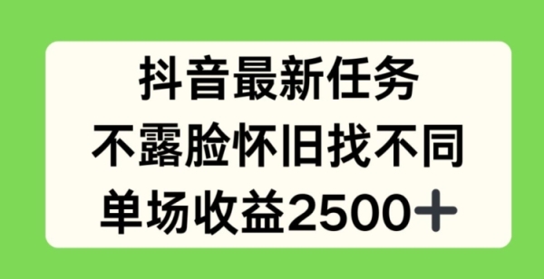 抖音最新任务，不露脸怀旧找不同，单场收益2.5k【揭秘】 - 163资源网-163资源网