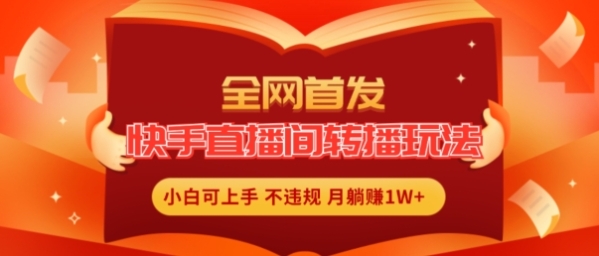 全网首发，快手直播间转播玩法简单躺赚，真正的全无人直播，小白轻松上手月入1W+【揭秘】 - 163资源网-163资源网