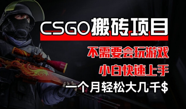 CSGO 装备搬砖项目，操作简单，不需要会玩游戏，小白也能快速上手，一个月轻松大几千【揭秘】 - 163资源网-163资源网