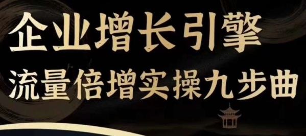 企业增长引擎流量倍增实操九步曲，一套课程帮你找到快速、简单、有效、可复制的获客+变现方式，突破从0-1线上引流 - 163资源网-163资源网