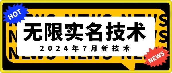 无限实名技术(2024年7月新技术)，最新技术最新口子，外面收费888-3688的技术 - 163资源网-163资源网