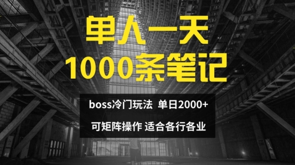 单人一天1000条笔记，日入2000+，BOSS直聘的正确玩法【揭秘】 - 163资源网-163资源网