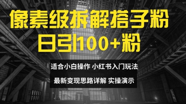 像素级拆解搭子粉，日引100+，小白看完可上手，最新变现思路详解【揭秘】 - 163资源网-163资源网