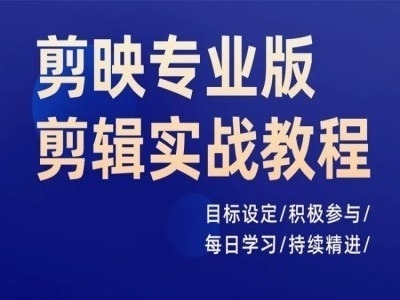 剪映专业版剪辑实战教程，目标设定/积极参与/每日学习/持续精进 - 163资源网-163资源网