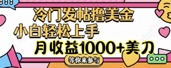 冷门发帖撸美金项目，月收益1000+美金，简单无脑，干就完了【揭秘】 - 163资源网-163资源网