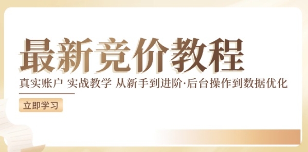 竞价教程：真实账户 实战教学 从新手到进阶·后台操作到数据优化 - 163资源网-163资源网