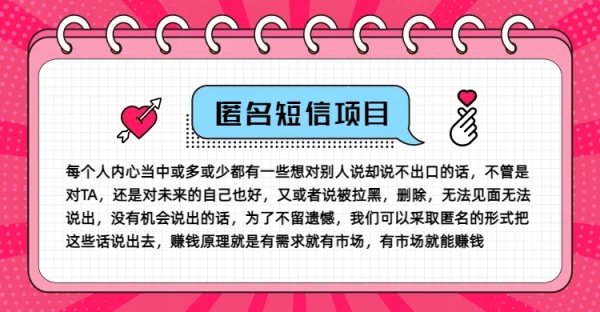 冷门小众赚钱项目，匿名短信，玩转信息差，月入五位数【揭秘】 - 163资源网-163资源网