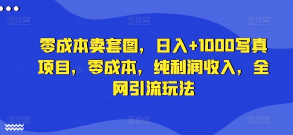 零成本卖套图，日入+1000写真项目，零成本，纯利润收入，全网引流玩法 - 163资源网-163资源网