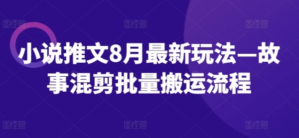 小说推文8月最新玩法—故事混剪批量搬运流程 - 163资源网-163资源网