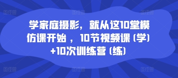 学家庭摄影，就从这10堂模仿课开始 ，10节视频课(学)+10次训练营(练) - 163资源网-163资源网