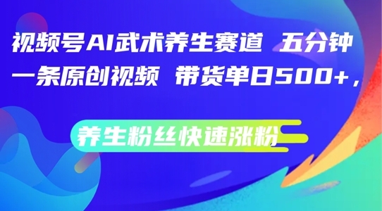 视频号AI武术养生赛道，五分钟一条原创视频，带货单日几张，养生粉丝快速涨粉【揭秘】 - 163资源网-163资源网