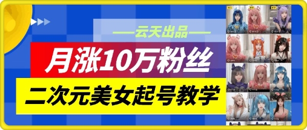 云天二次元美女起号教学，月涨10万粉丝，不判搬运 - 163资源网-163资源网