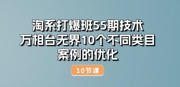 淘系打爆班55期技术：万相台无界10个不同类目案例的优化(10节) - 163资源网-163资源网