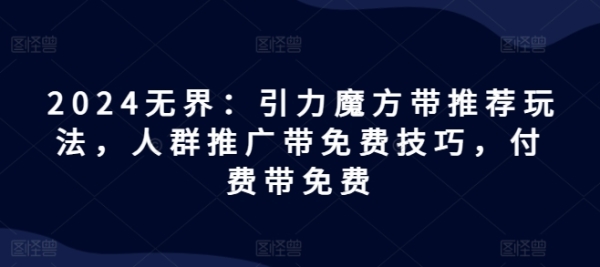 2024无界：引力魔方带推荐玩法，人群推广带免费技巧，付费带免费 - 163资源网-163资源网