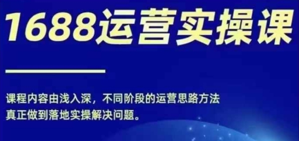 1688实操运营课，零基础学会1688实操运营，电商年入百万不是梦 - 163资源网-163资源网