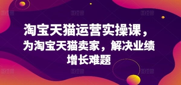 淘宝天猫运营实操课，为淘宝天猫卖家，解决业绩增长难题 - 163资源网-163资源网