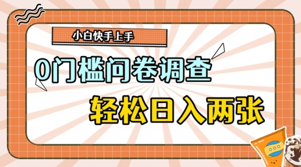 0门槛问卷调查，1分钟上手，轻松日入2张，无脑简单 - 163资源网-163资源网