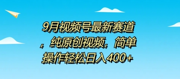 9月视频号最新赛道，纯原创视频，简单操作轻松日入4张 - 163资源网-163资源网