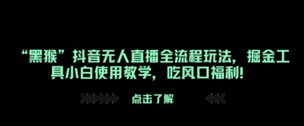 “黑猴”抖音无人直播全流程玩法，掘金工具小白使用教学，吃风口福利! - 163资源网-163资源网