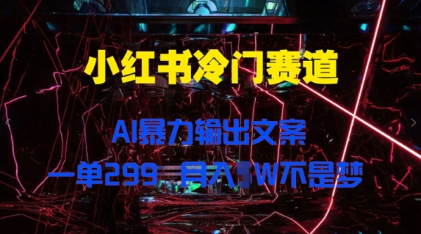 小红书冷门赛道，AI暴力输出文案，一单299，月入1W - 163资源网-163资源网