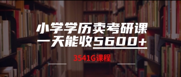 小学学历卖考研课程，一天收5600(附3541G考研合集) - 163资源网-163资源网