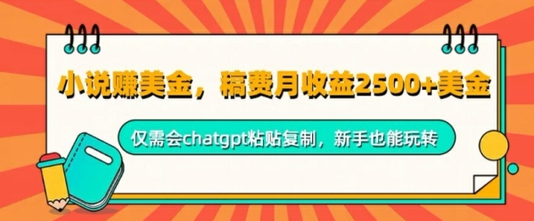 小说赚美金，稿费月收益2.5k美金，仅需会chatgpt粘贴复制，新手也能玩转 - 163资源网-163资源网