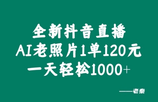 全新抖音直播AI老照片玩法，1单120元，一天轻松1k - 163资源网-163资源网