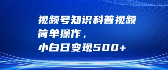 视频号知识科普视频，简单操作，小白日变现500+【揭秘】 - 163资源网-163资源网