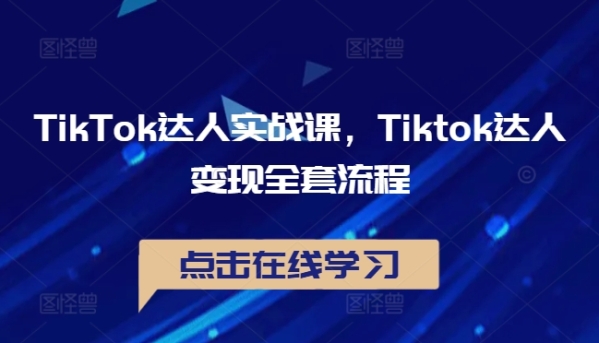 TikTok达人实战课，Tiktok达人变现全套流程 - 163资源网-163资源网