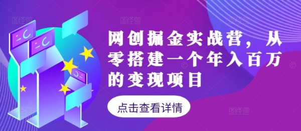 网创掘金实战营，从零搭建一个年入百万的变现项目（持续更新） - 163资源网-163资源网