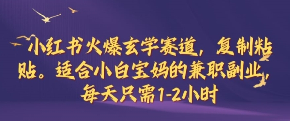 小红书火爆玄学赛道，复制粘贴，适合小白宝妈的兼职副业，每天只需1-2小时【揭秘】 - 163资源网-163资源网