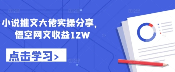 小说推文大佬实操分享，悟空网文收益12W - 163资源网-163资源网