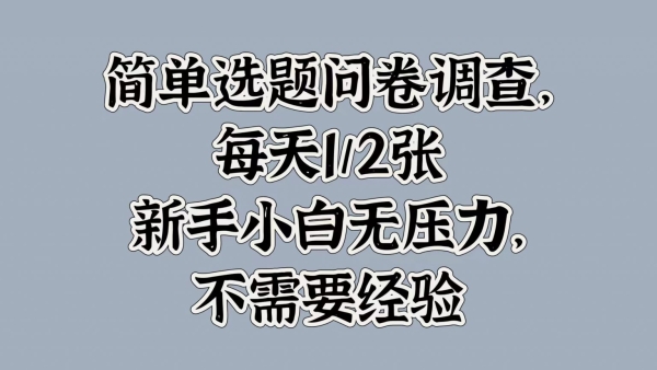 简单选题问卷调查，每天1张，新手小白无压力，不需要经验 - 163资源网-163资源网