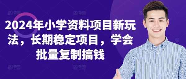 2024年小学资料项目新玩法，长期稳定项目，学会批量复制搞钱 - 163资源网-163资源网