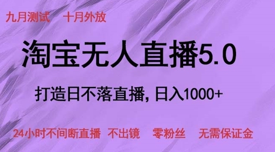 淘宝无人直播5.0，打造日不落直播，24小时不间断直播 不出镜 零粉丝 无需保证金 - 163资源网-163资源网