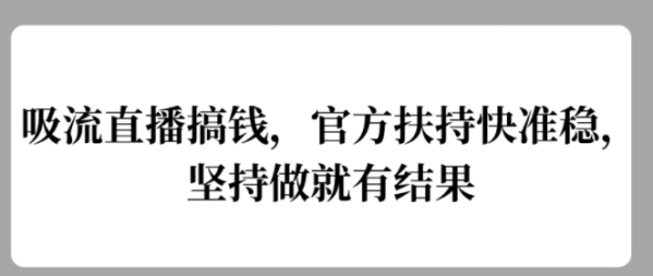 吸流直播搞钱，官方扶持快准稳，坚持做就有结果 - 163资源网-163资源网