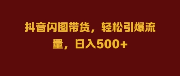 抖音闪图带货，轻松引爆流量，日入几张【揭秘】 - 163资源网-163资源网