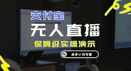 零成本支付宝无人直播，保姆级实操演示，认真看完新手小白可做，实现睡后收入 - 163资源网-163资源网