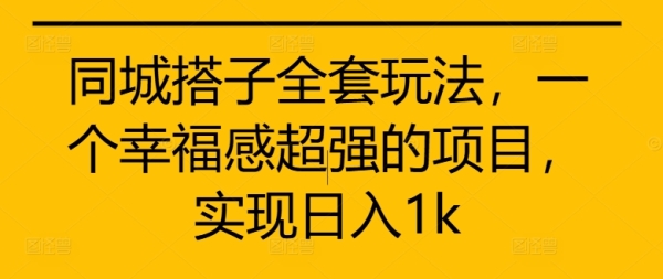 同城搭子全套玩法，一个幸福感超强的项目，实现日入1k【揭秘】 - 163资源网-163资源网