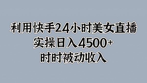 利用快手24小时美女直播，时时被动收入，内部资质操作 - 163资源网-163资源网