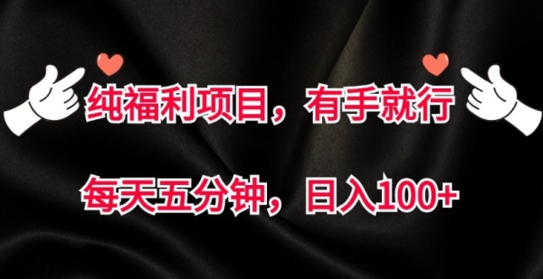 纯福利项目，有手就行，每天五分钟，日入100+ - 163资源网-163资源网