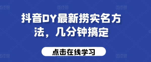 抖音DY最新捞实名方法，几分钟搞定 - 163资源网-163资源网