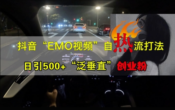 抖音EMO视频自热打法，日引500+“泛垂直”创业粉 - 163资源网-163资源网