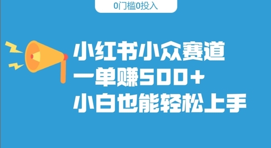 小红书小众赛道，一单收500+，小白也能轻松上手 - 163资源网-163资源网