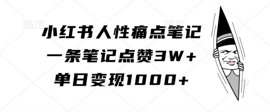 小红书人性痛点笔记，一条笔记点赞3W+，单日变现1k - 163资源网-163资源网